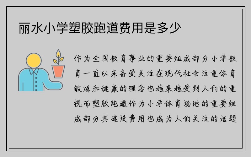 丽水小学塑胶跑道费用是多少